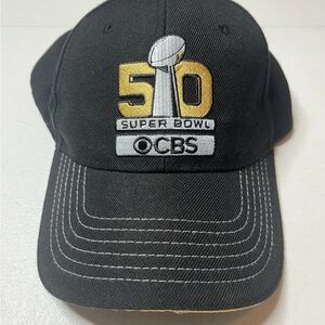 NFL Super Bowl 50 CBS Sports Strapback Hat Cap Adjustable Black